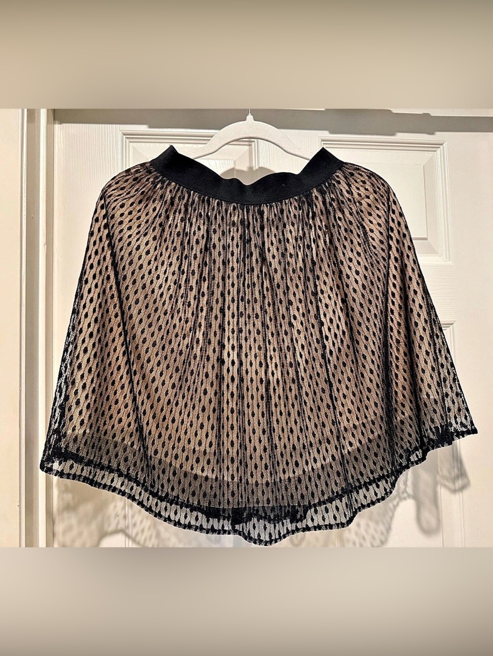 bebe Polka Dot Skirt in Black & Pink Size Small